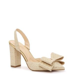 Jessica Simpson Women's Nekira 3 Pump, Natural/Gold 9 M US